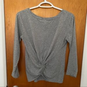 J. Crew Back-knot Grey Tee